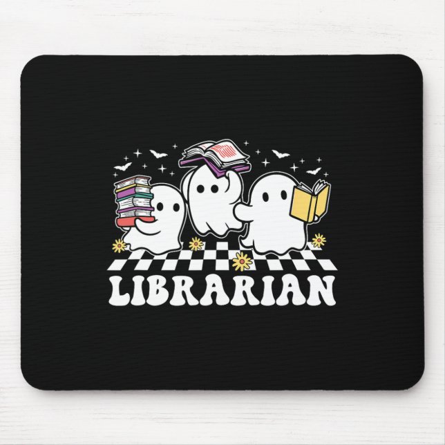 Librarian Niedlich Ghost Book Reading Funny Hallow Mousepad (Vorne)