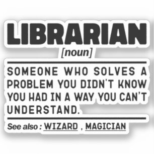 Librarian Noun Definition Reading Lover Funny Aufkleber