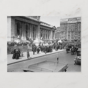 Library, 42nd Street, New York City 1913 Vintag Postkarte
