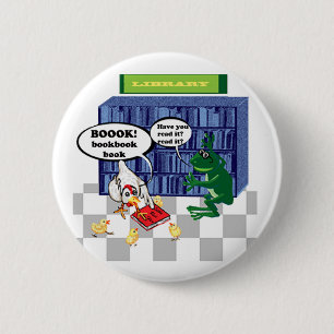 LIBRARY BOOK CHOOK JOKE BUTTON