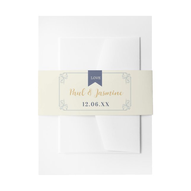 Library Book Wedding Cutlery Band Cream (Vorderseite Beispiel)