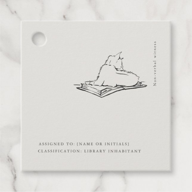 Library Cat- Naturalist Menagerie Archive  Geschenkanhänger (Vorderseite)