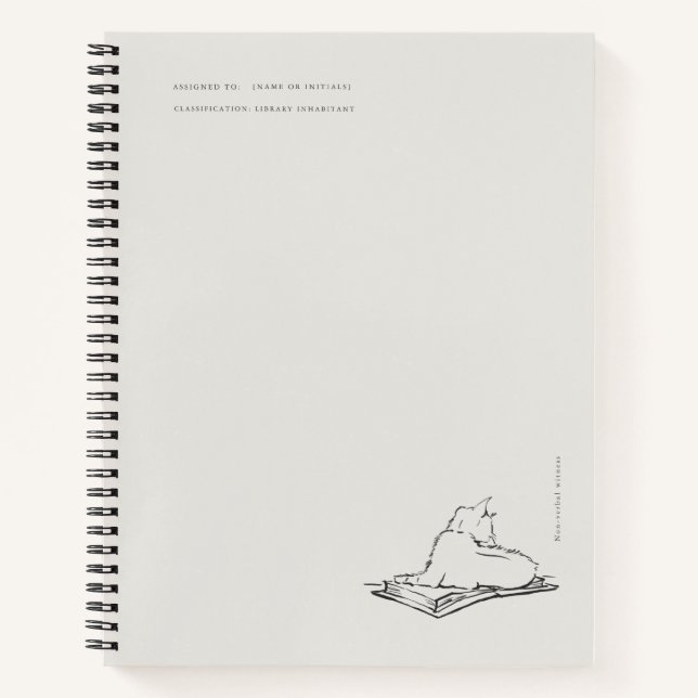 Library Cat- Naturalist Menagerie Archive  Notizbuch (Vorderseite)