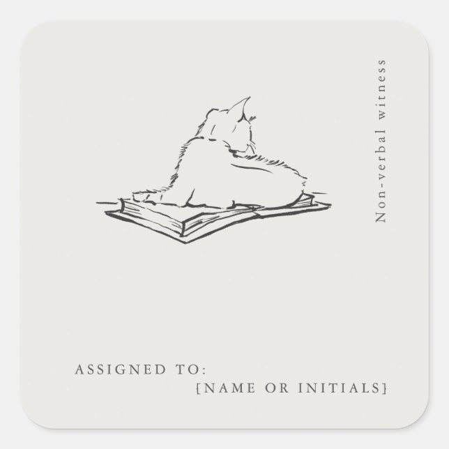 Library Cat- Naturalist Menagerie Archive  Quadratischer Aufkleber (Vorderseite)