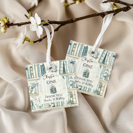 Library Chapter ONE Blue Boy Book 1st Birthday Geschenkanhänger