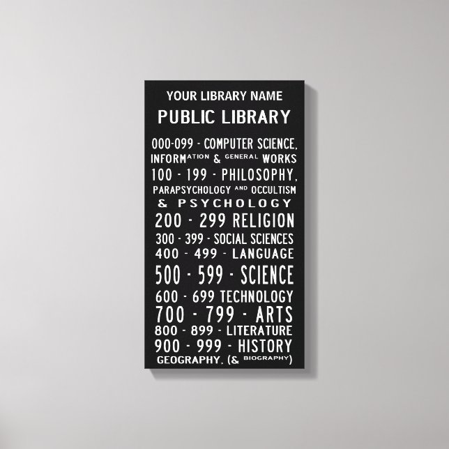 Library Dewey Decimal Bus Roll auf Leinwand (Vorderseite)