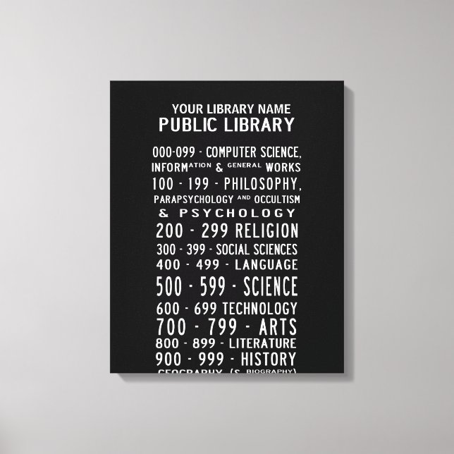 Library Dewey Decimal Bus Roll auf Leinwand (Vorderseite)