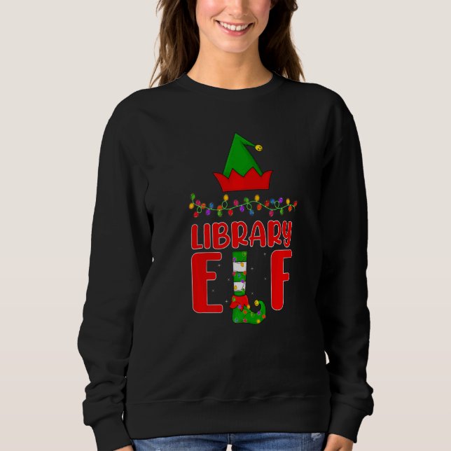 Library Elf Matching Family Lighting Weihnachten Sweatshirt (Vorderseite)