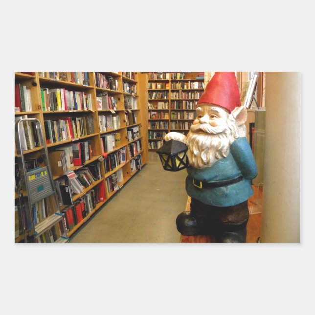 Library Gnome I Rechteckiger Aufkleber (Vorderseite)
