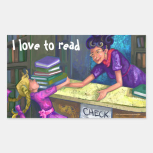 Library Karo Out Art, I Liebe zu lesen Aufkleber