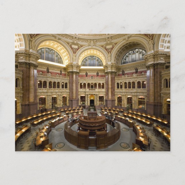 Library of Congress Reading Room, Washington, D.C. Postkarte (Vorderseite)