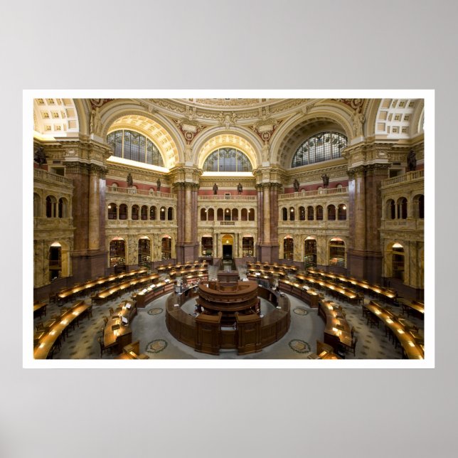 Library of Congress Reading Room, Washington DC Poster (Vorne)