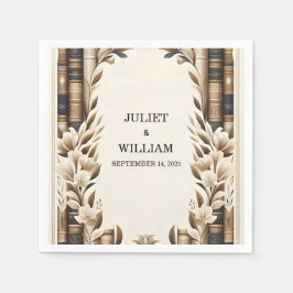 Library Old English Book Club Cover Wedding Serviette