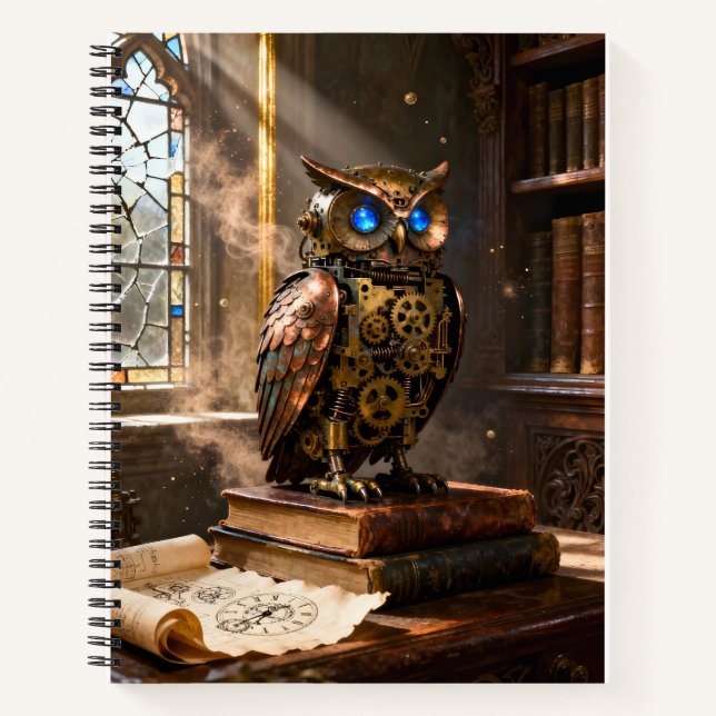 Library Owl Notizbuch (Vorderseite)