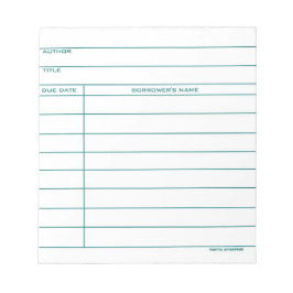 Library Pocket Card - Blau Notizblock