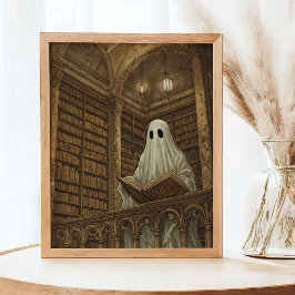 Library Reading Ghost Vintage Antiquitätenbücher K Poster