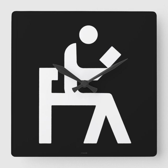 Library Reading Room Quadratische Wanduhr (Vorderseite)
