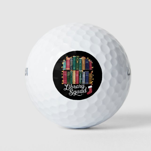 Library Squad Christmas Book Lovers Team Reading Golfball (Vorderseite)