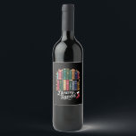 Library Squad Christmas Book Lovers Team Reading Weinetikett<br><div class="desc">Library Squad Christmas Book Lovers Team Reading</div>