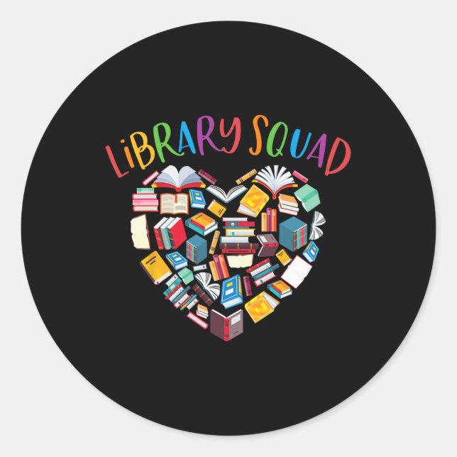 Library Squad Librarian Bookworm Book Lover  Runder Aufkleber (Vorderseite)
