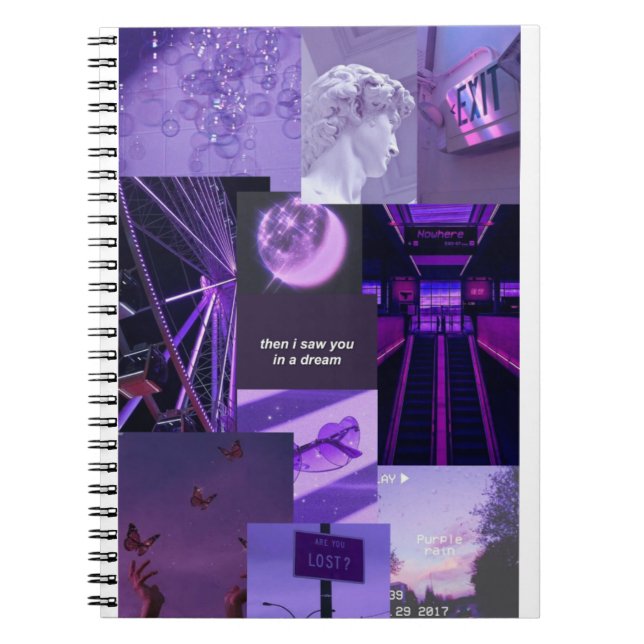 Libreta aesthetic collage lila notizblock (Vorderseite)