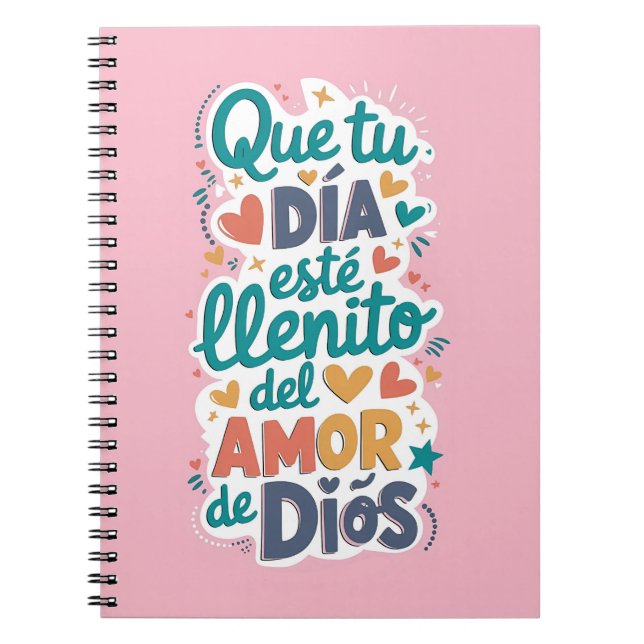 Libreta con espiral rosada mensaje lindo notizblock (Vorderseite)