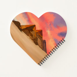 Libreta espiral corazón  paisaje pirámides egipto notizbuch