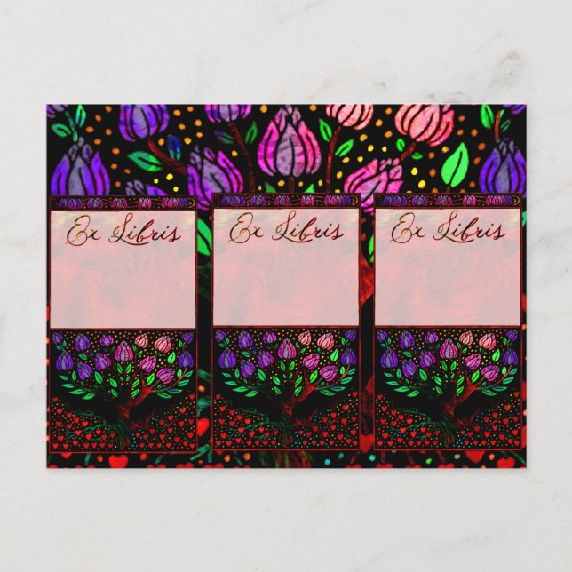 Libris Roots Buchzeichen Postcard Postkarte (Vorderseite)