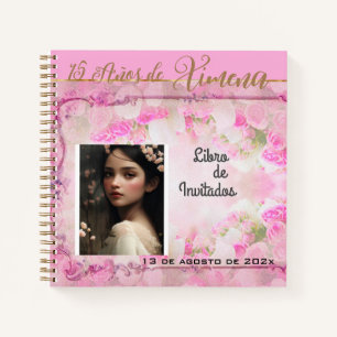 Libro de Invitados Guest Book en Rosa y Oro Notizbuch