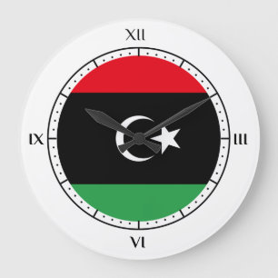 Libyan flag Clocks Große Wanduhr