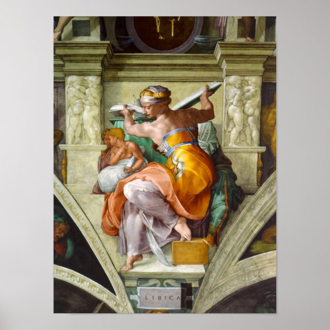 Libyan Sibyl von Michelangelo Poster (Vorne)