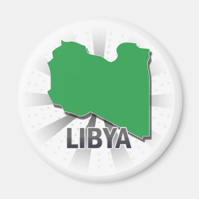 Libyen Flag Map 2.0 Magnet (Vorne)