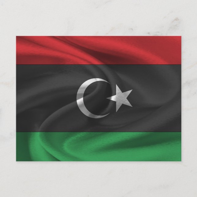 Libyen-Flagge Postkarte (Vorderseite)