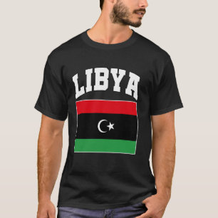 Libyen-Flagge Souvenir Libyen Diaspora Nordafrika T-Shirt