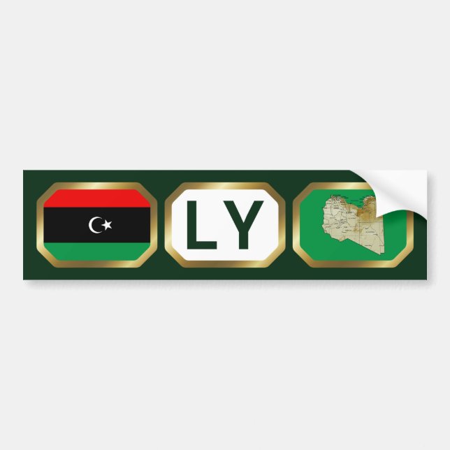 Libyen Flaggenplan-Autoaufkleber Autoaufkleber (Vorne)