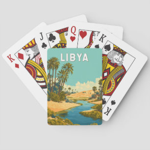 Libyen Illustration Reise Kunst Vintage Spielkarten
