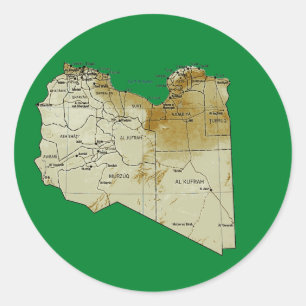 Libyen-Karten-Aufkleber Runder Aufkleber