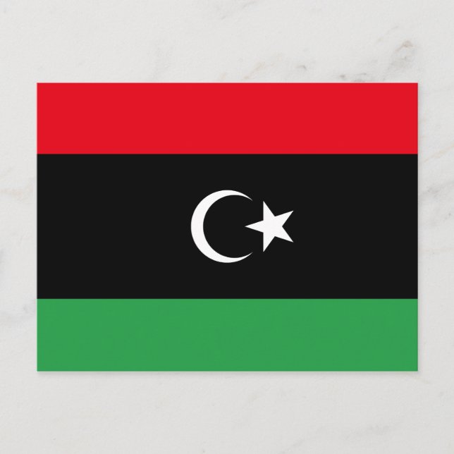 Libyen (libysche Flagge Postkarte) Postkarte (Vorderseite)