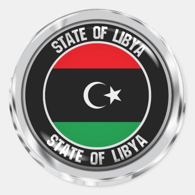 Libyen-Runde Runder Aufkleber (Vorderseite)