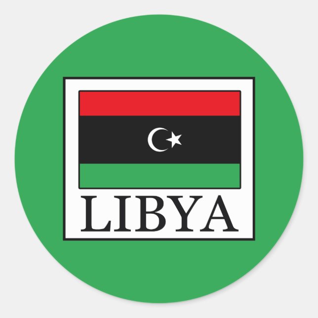 Libyen Runder Aufkleber (Vorderseite)