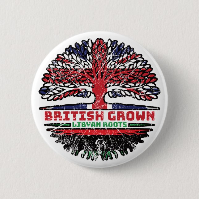 Libyen UK Vereinigtes Königreich British Tree Root Button (Vorderseite)
