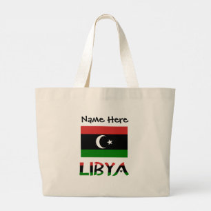 Libyen und libysche Flagge mit Ihrem Namen Jumbo Stoffbeutel