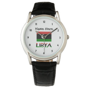 Libyen und Libysche Flagge Personalisiert Armbanduhr