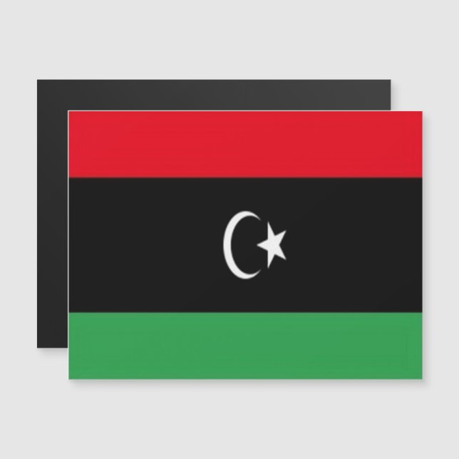 Libyen - Waving Flag - Magnetkarte (Vorne/Hinten)