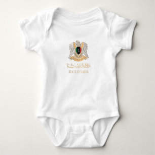 LIBYENFLAGE ÜBER DIE LIBYANISCHE EMBLEM ش ع ا BABY STRAMPLER