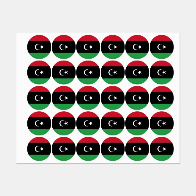 Libyenflagge Etiketten (Blatt)