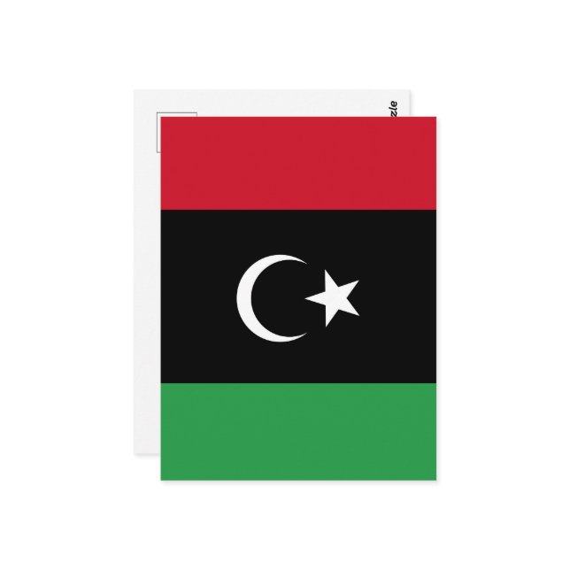 Libyenflagge Postkarte (Vorderseite/Rückseite Beispiel)