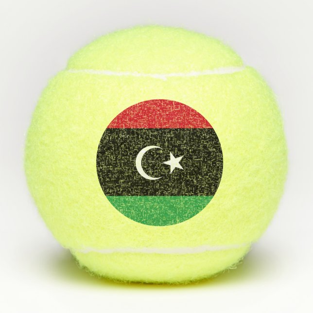 Libyenflagge Tennisbälle (Vorderseite)