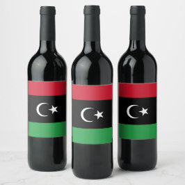 Libyenflagge Weinetikett