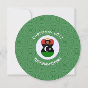 Libysche Engel-Flagge Weihnachten Personalisieren Einladung